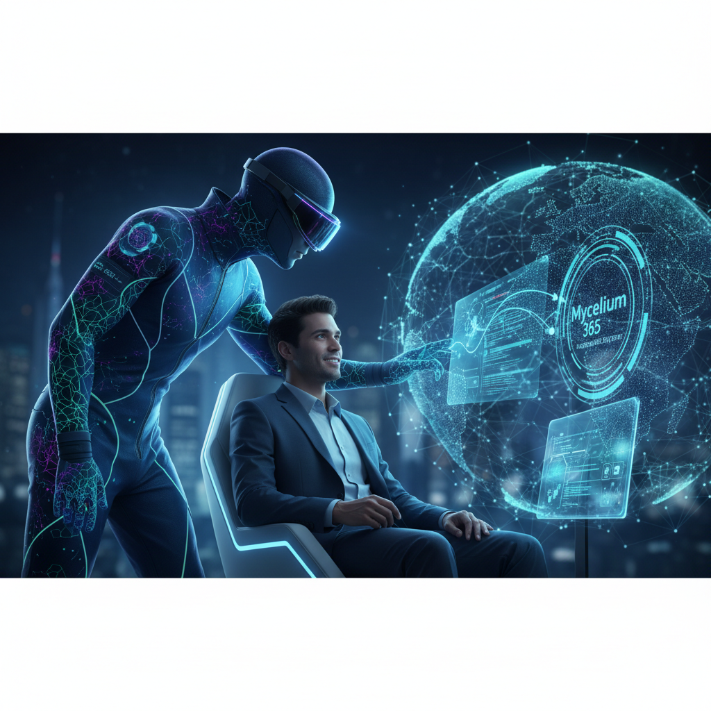 A photo of a Mycelium 365 engineer assisting a client with a Microsoft 365 issue, showcasing the personalized support offered by managed services.