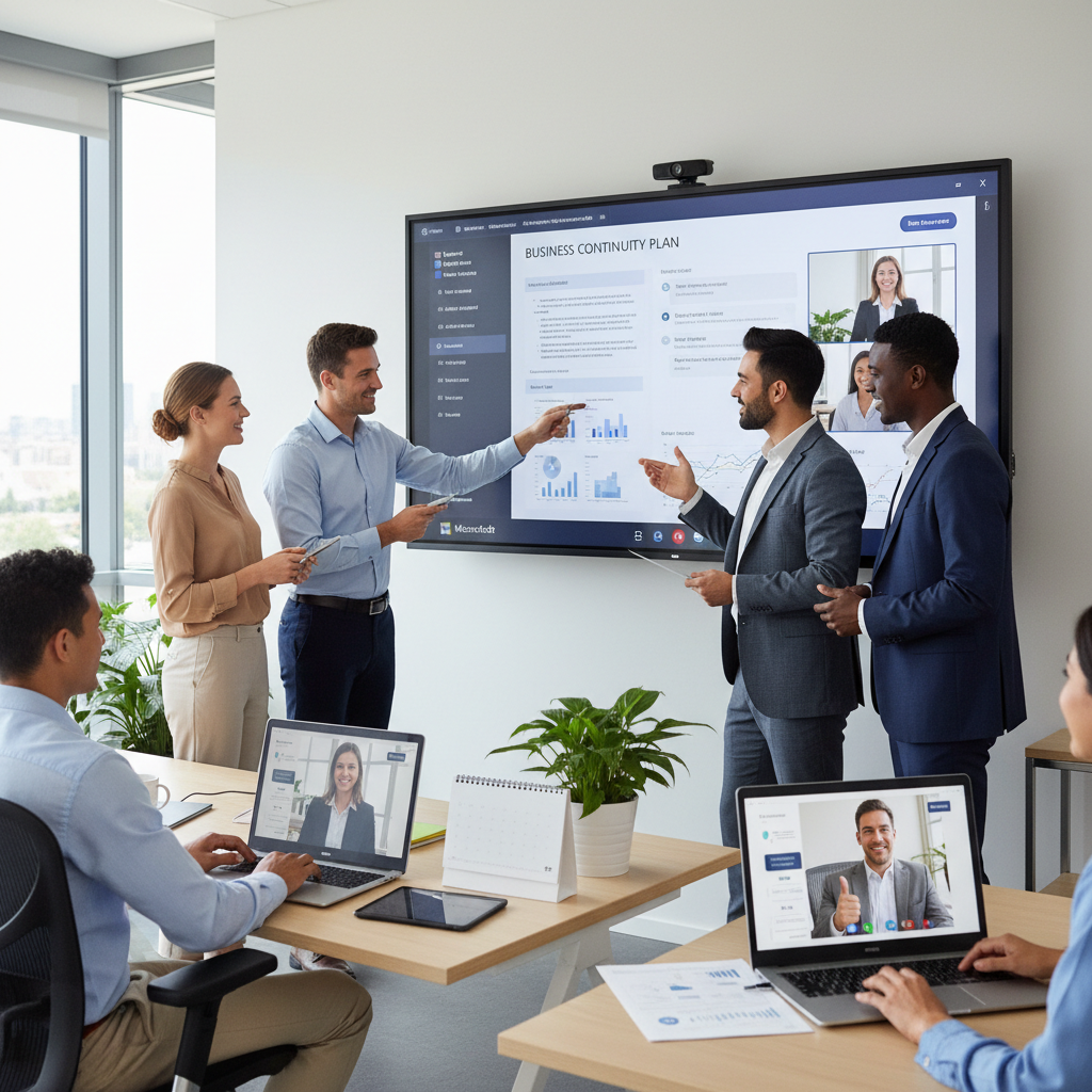 A team collaborating seamlessly on Microsoft Teams, highlighting the collaborative aspects of Business Continuity.