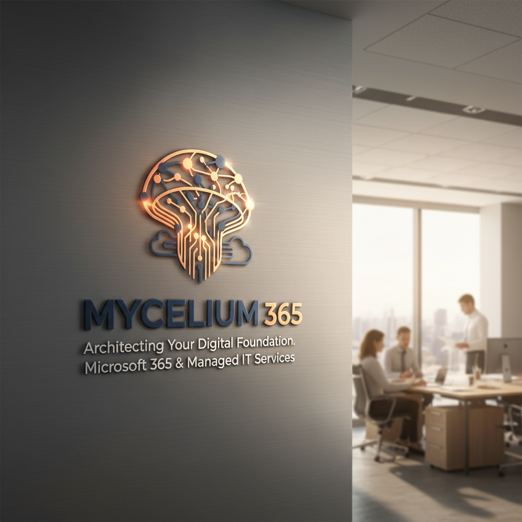 Mycelium 365 logo with tagline emphasizing expertise in Microsoft 365 and managed IT services