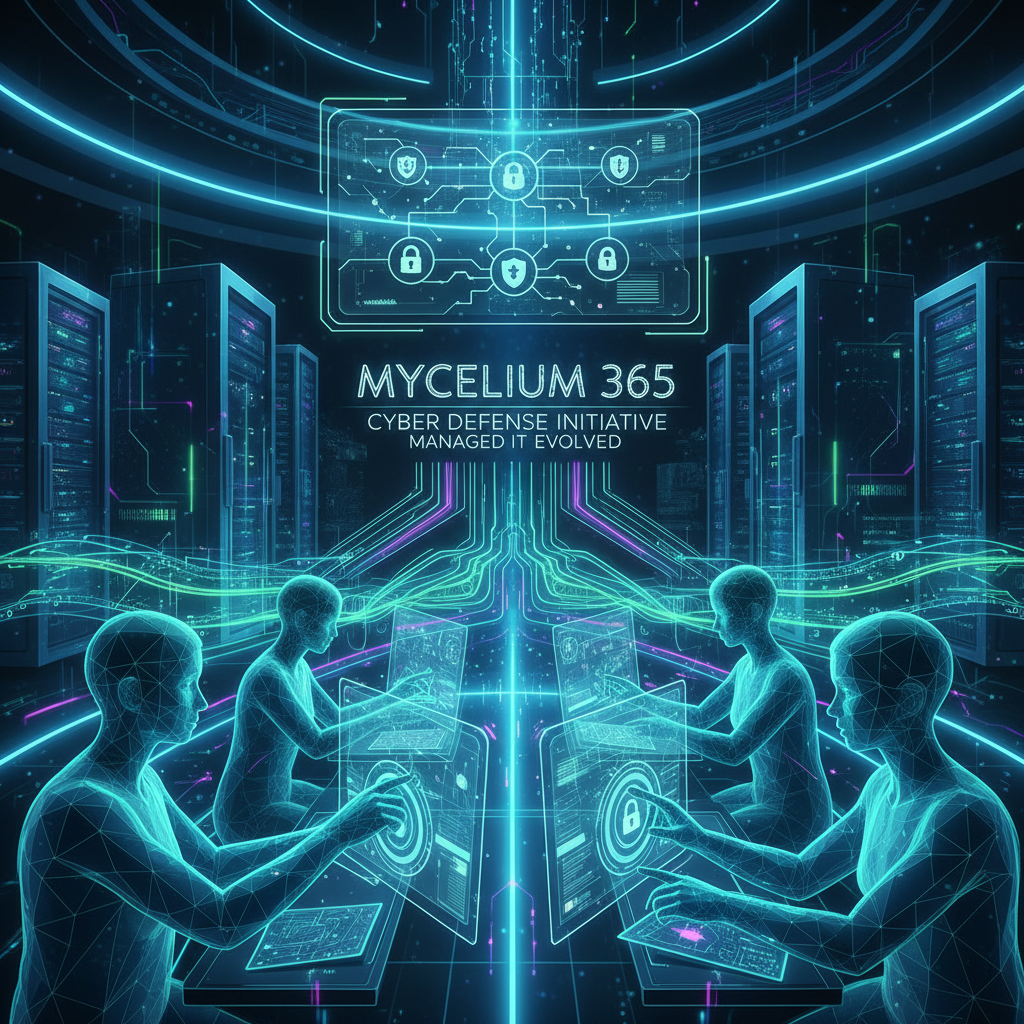 A photo of Mycelium 365 IT staff working on a security project, showcasing their expertise in cybersecurity and managed IT services.