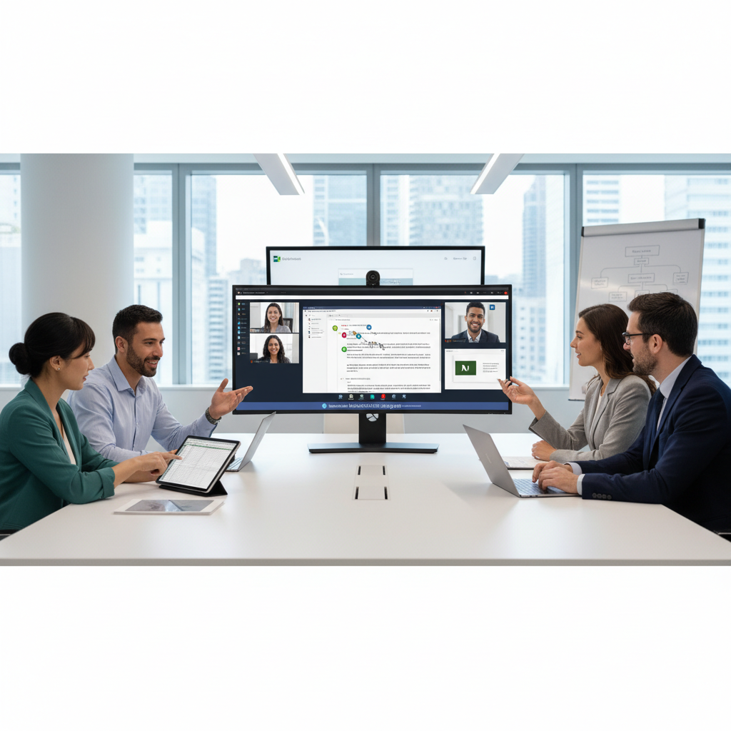 A team collaborating on a document within Microsoft Teams, showcasing the seamless integration of Microsoft 365 applications.