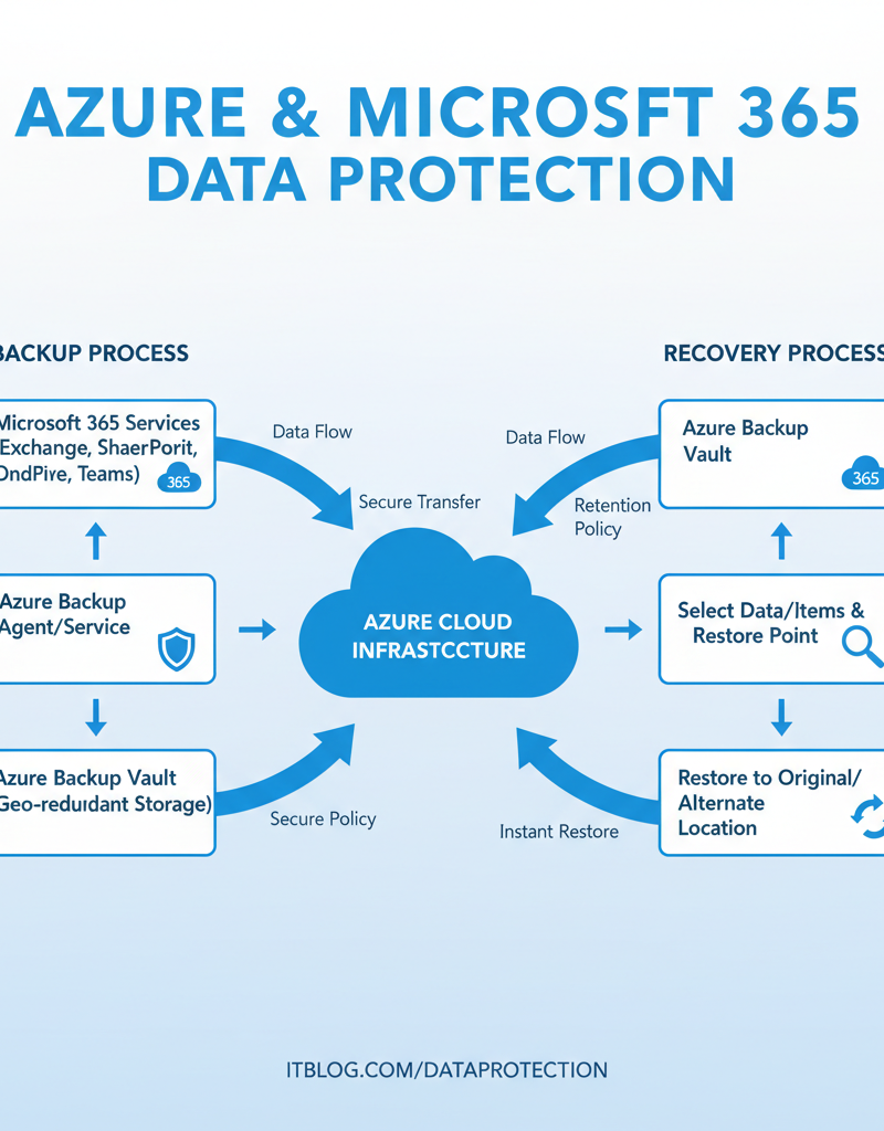 A diagram illustrating the flow of data backup and recovery processes.