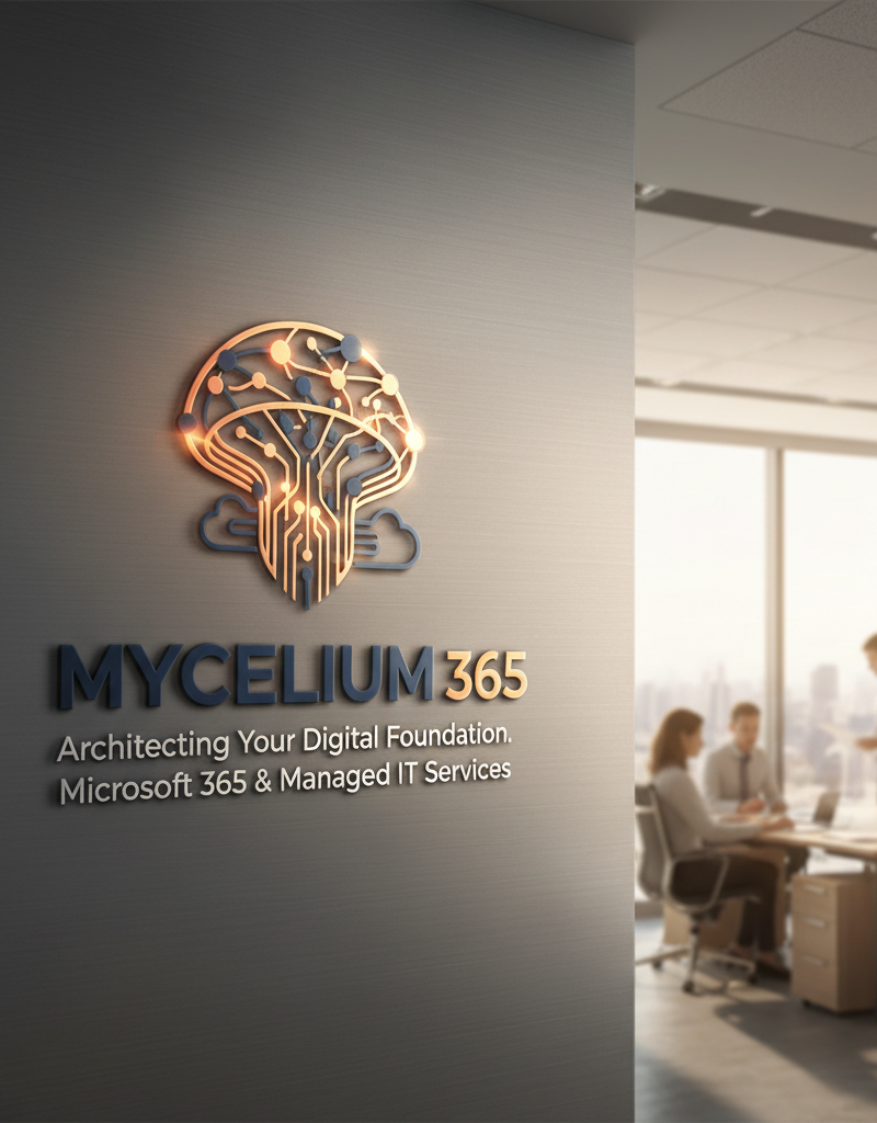 Mycelium 365 logo with tagline emphasizing expertise in Microsoft 365 and managed IT services